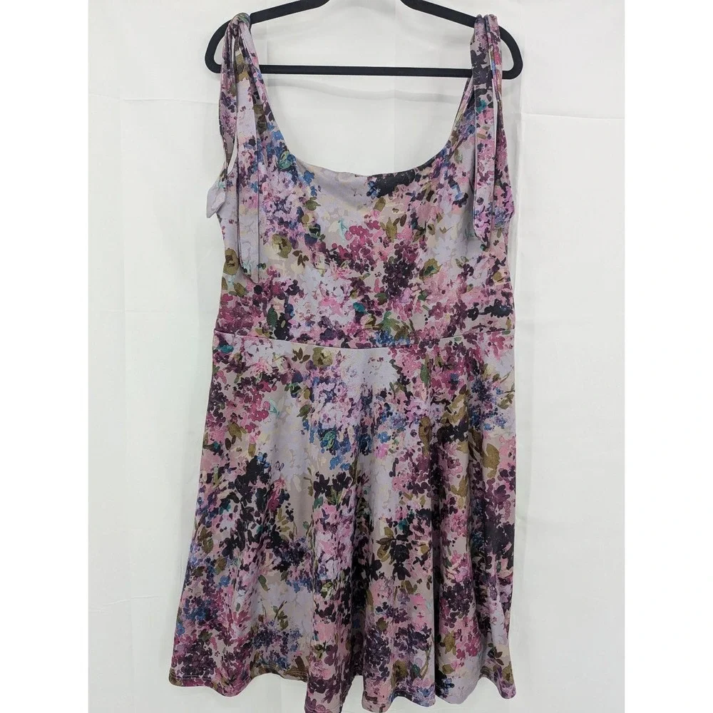 Nine Britton Dress Women's 1X Floral Print Sleeveless Tie Straps - Picture 1 of 7